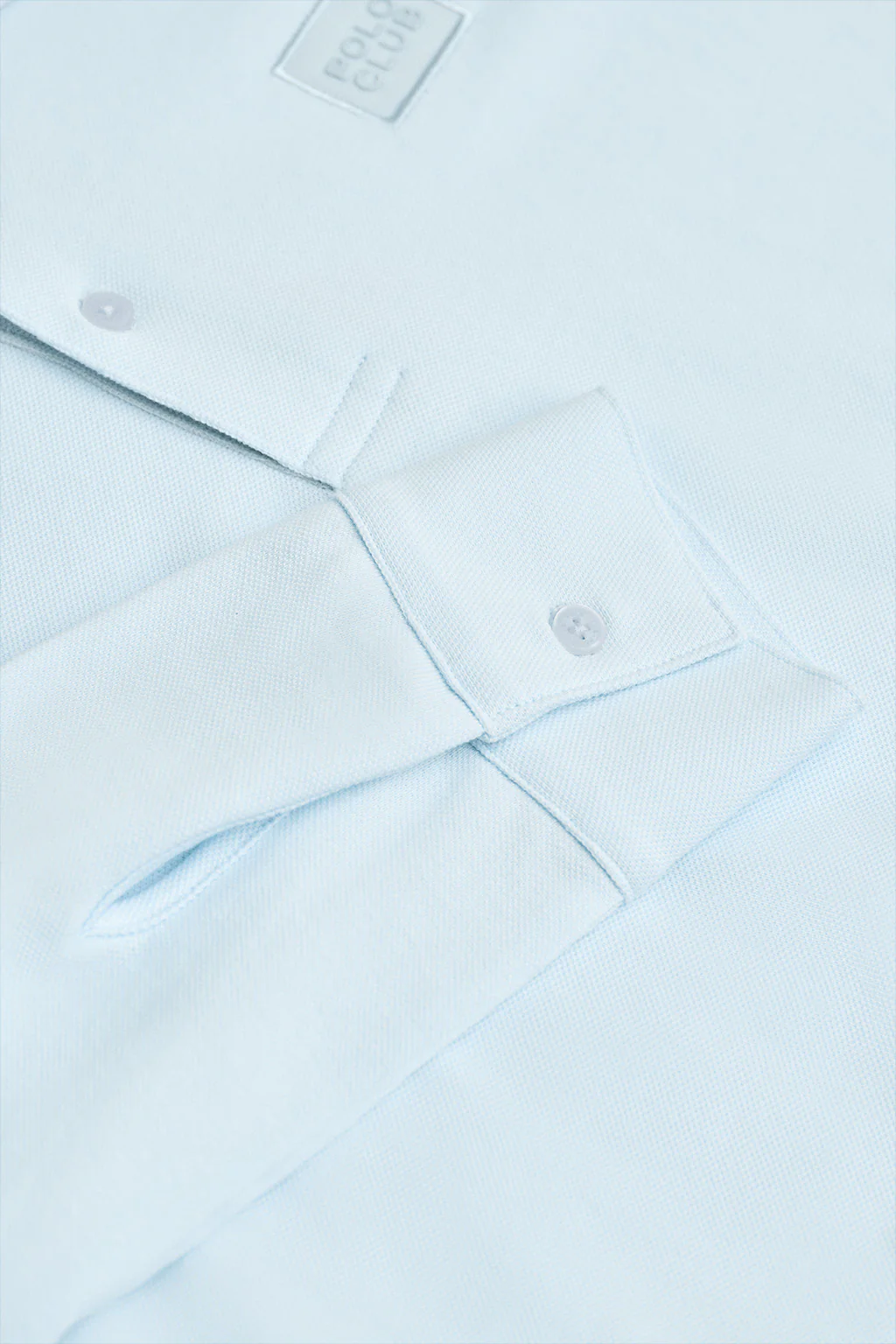 Polo azul claro de manga larga y dos botones con parche logotipado - Image 8