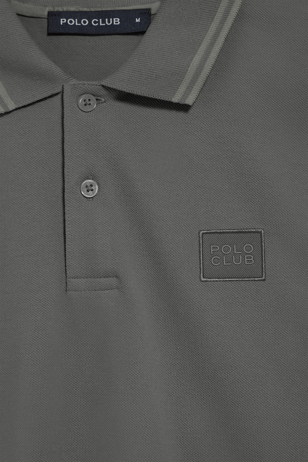 Polo de dos botones en color asfalto con logo Polo Club - Image 7