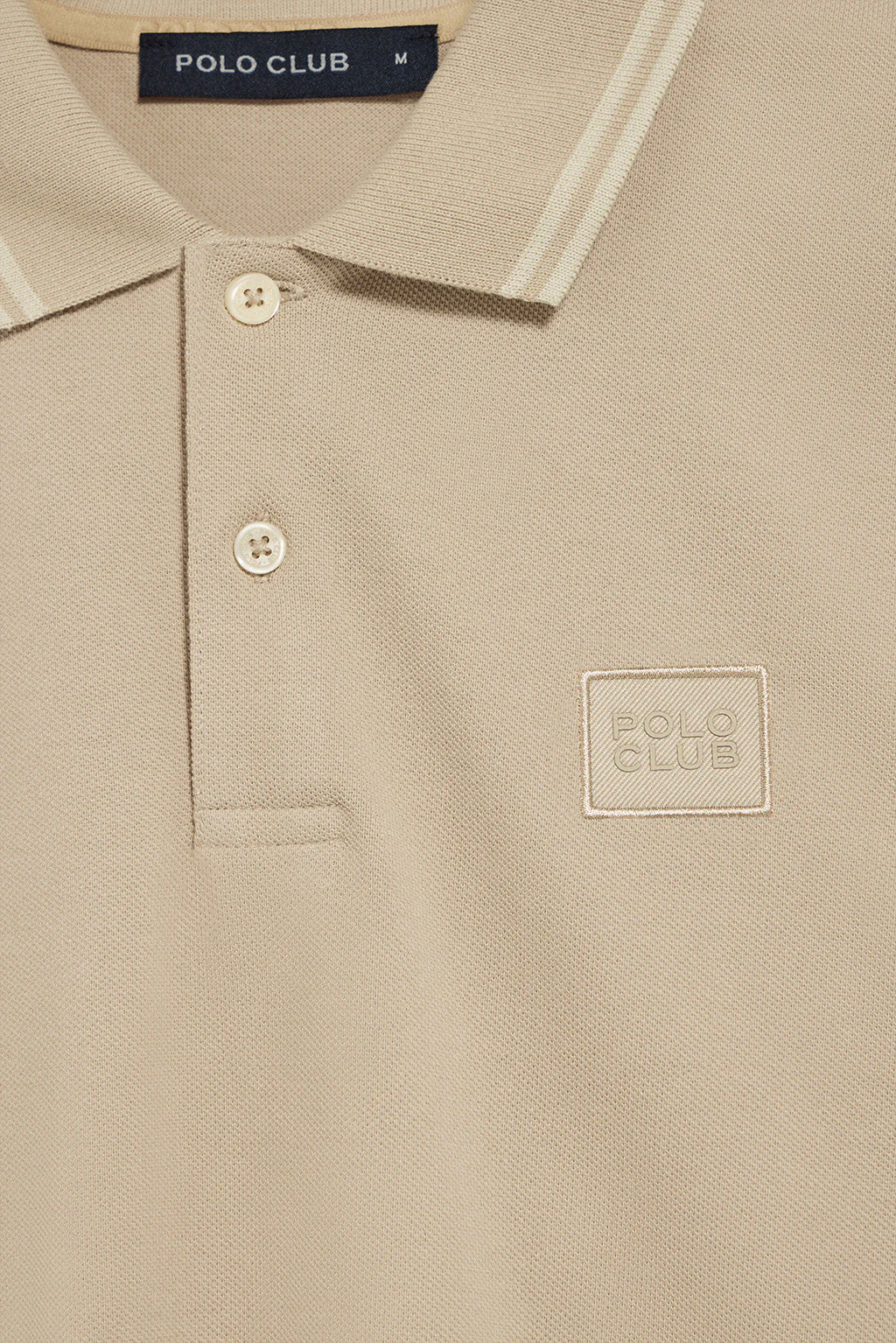 Polo de dos botones en beige con logo Polo Club - Image 7