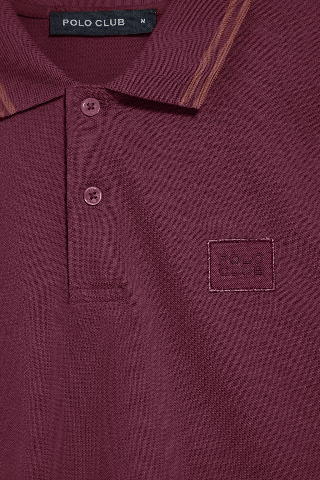 Polo de dos botones en color ciruela con logo Polo Club - Image 6