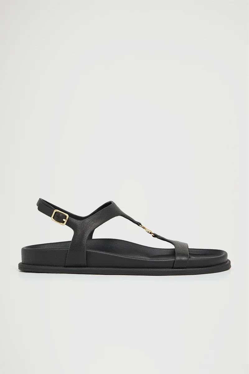 Sandalia bio Allegra negra con logo metálico Polo Club - Image 8