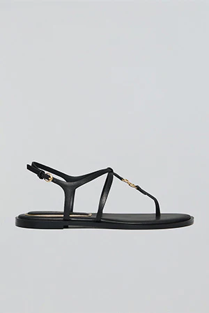 Sandalia de tiras Bianca negra con detalle metálico - Image 6