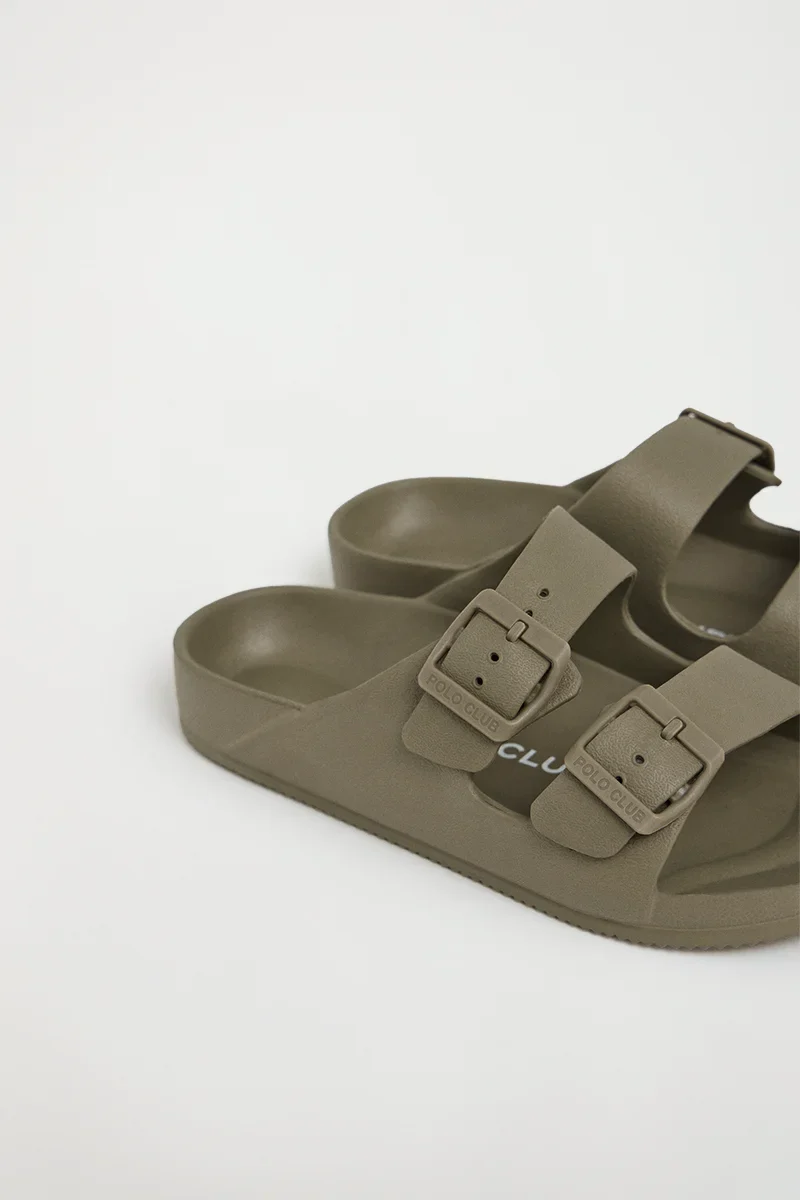 Chancla bio unisex caqui con doble hebilla Polo Club - Image 3