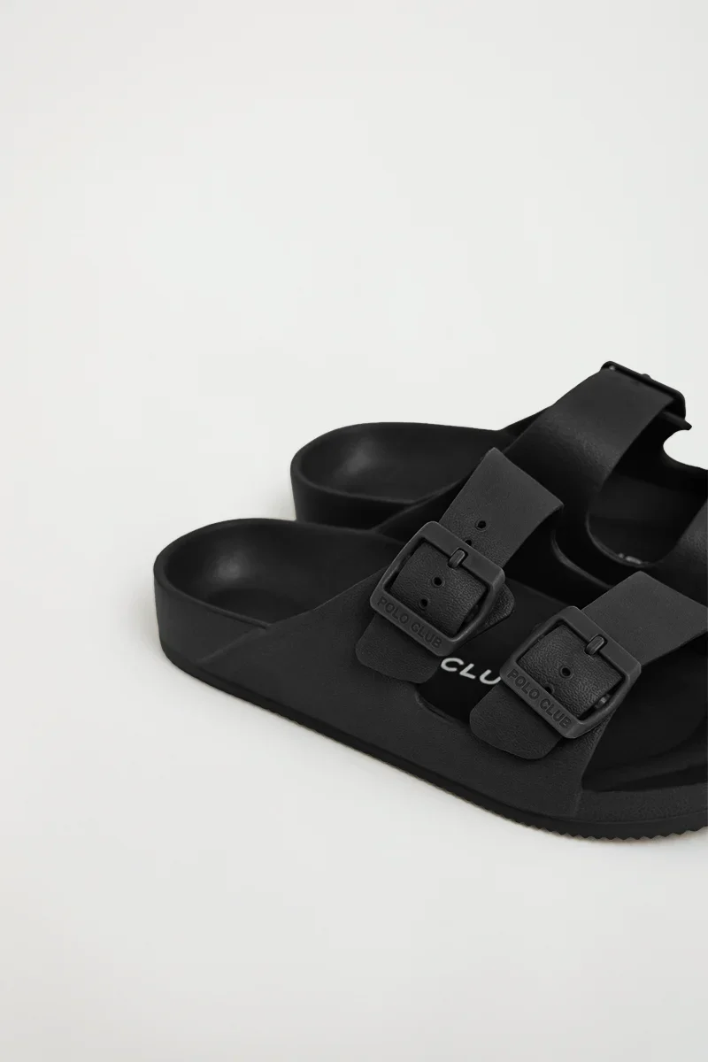 Chancla bio unisex negra con doble hebilla Polo Club - Image 3