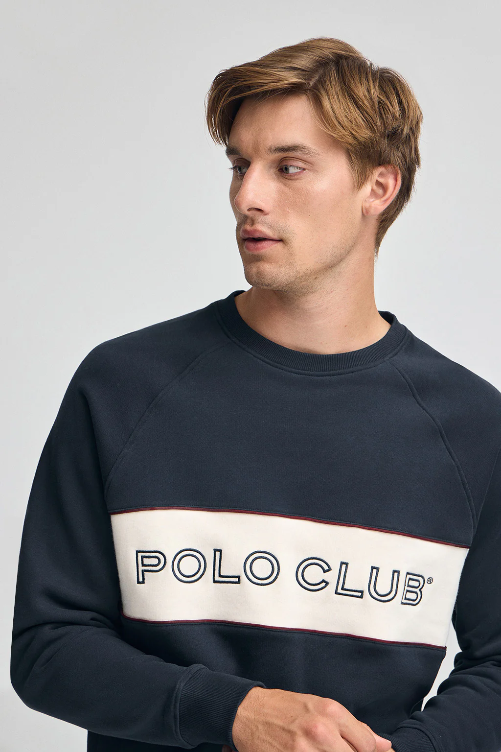 Sudadera azul marino de corte relajado, cuello redondo y logo Polo Club - Image 2