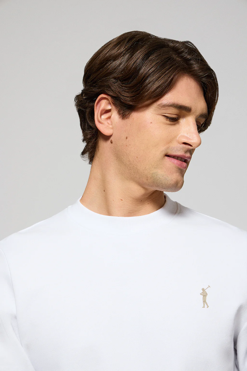 Sudadera blanca relax de cuello redondo con logo Rigby engomado - Image 3