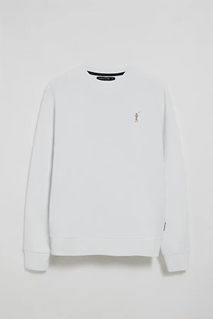 Sudadera blanca relax de cuello redondo con logo Rigby engomado - Image 6