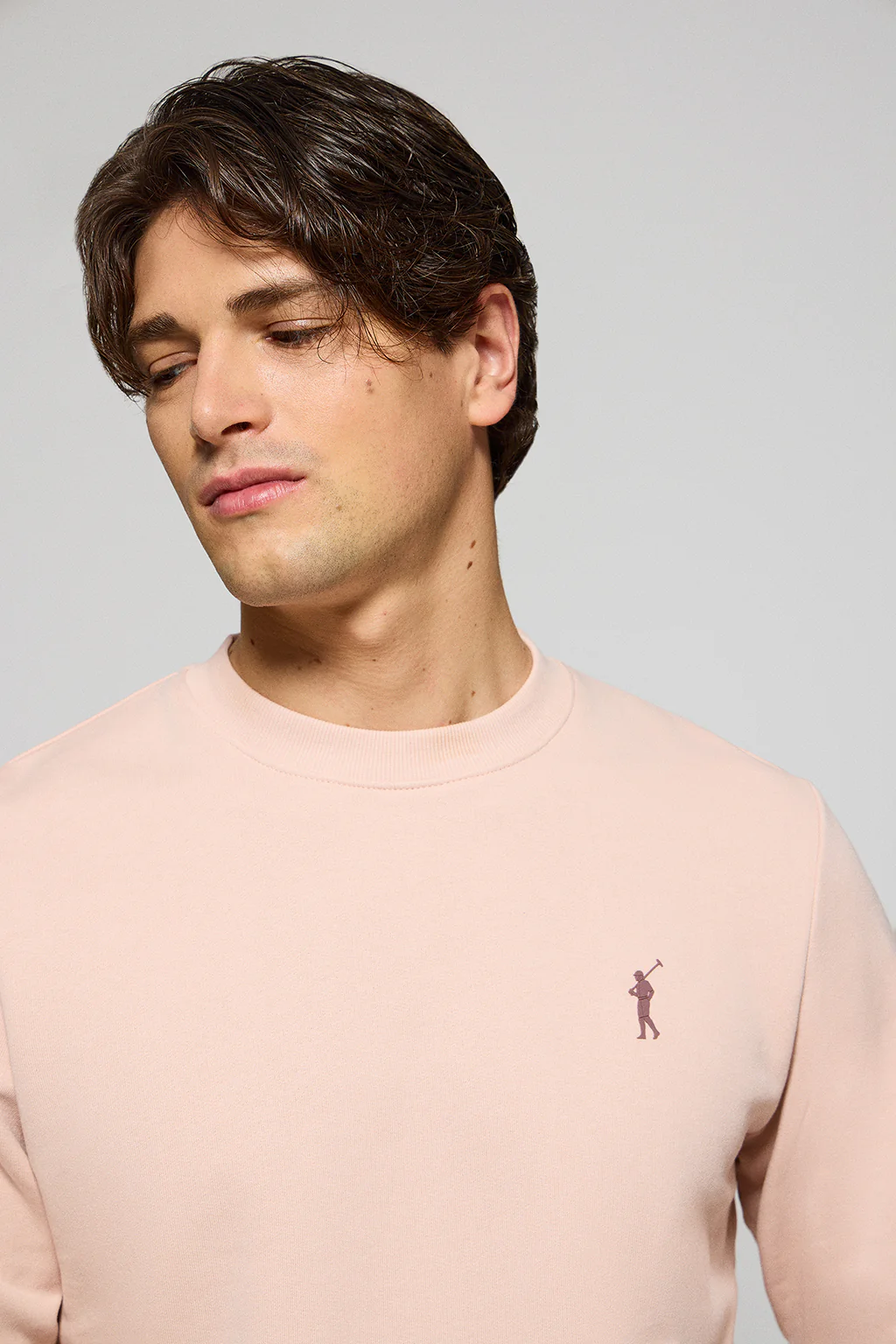 Sudadera color maquillaje relax de cuello redondo con logo Rigby engomado - Image 2