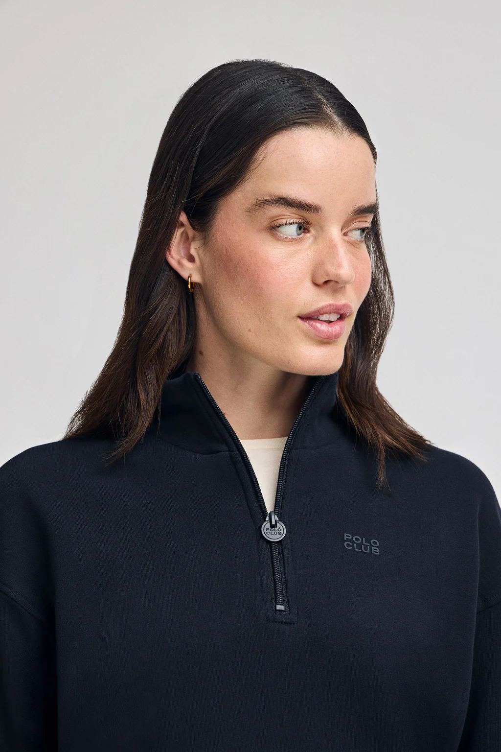 Sudadera azul marino boxy fit con logo engomado Polo club - Image 3