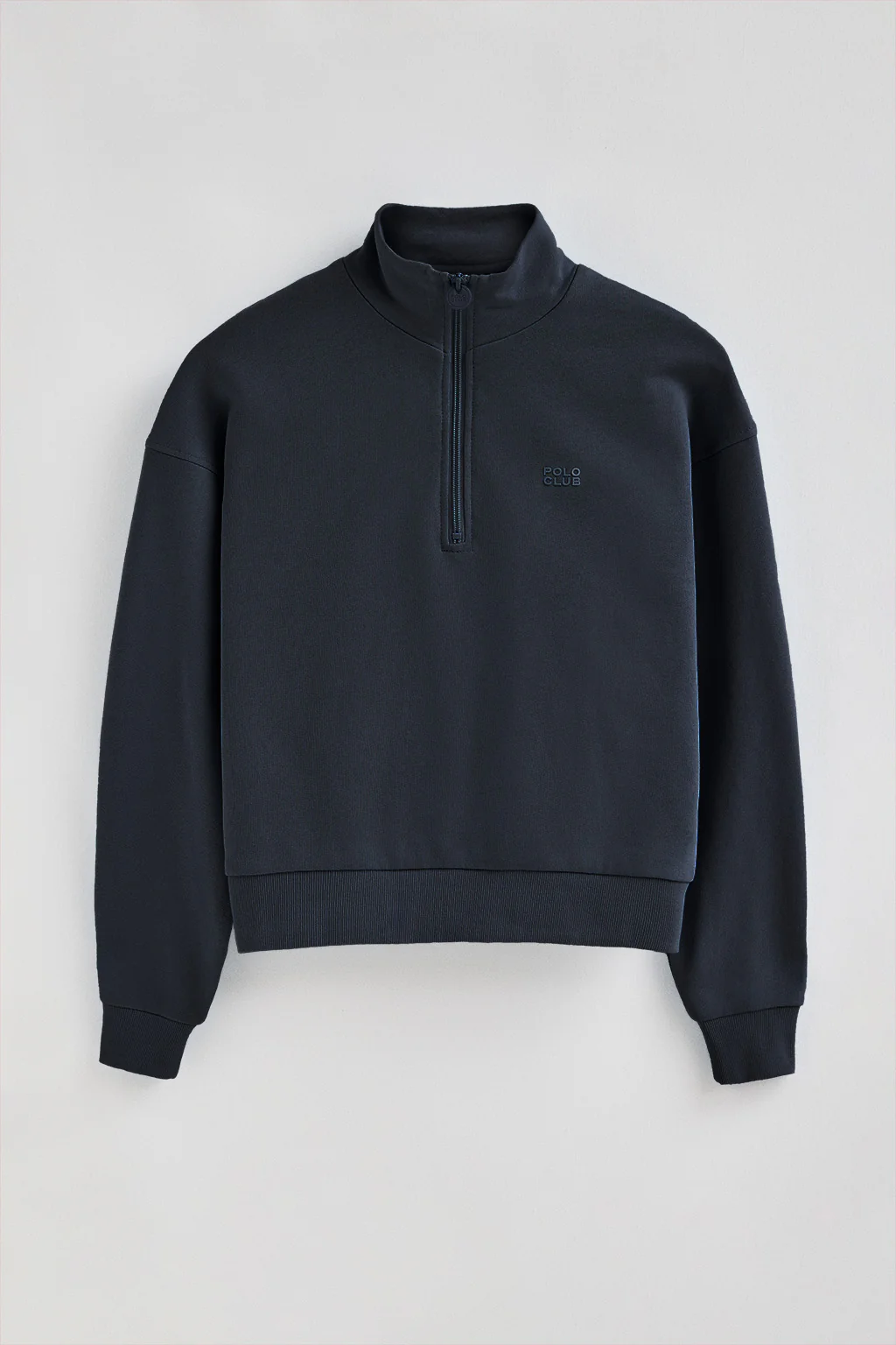 Sudadera azul marino boxy fit con logo engomado Polo club - Image 6