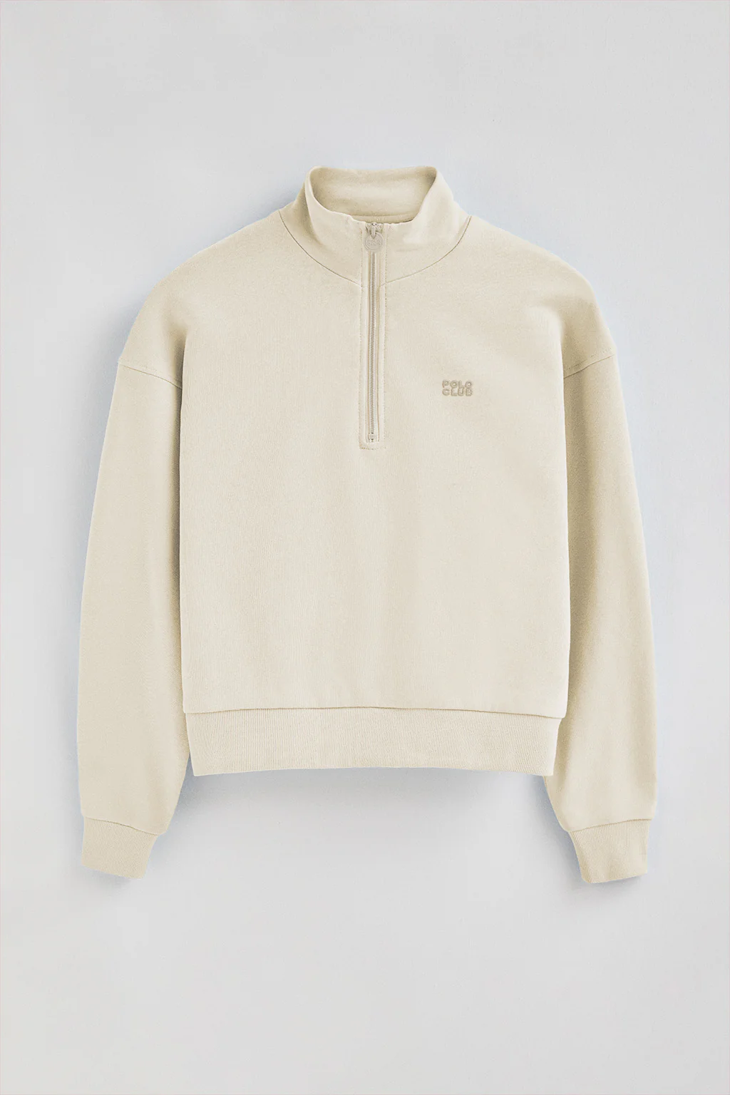 Sudadera color crudo boxy fit con logo engomado Polo club - Image 6