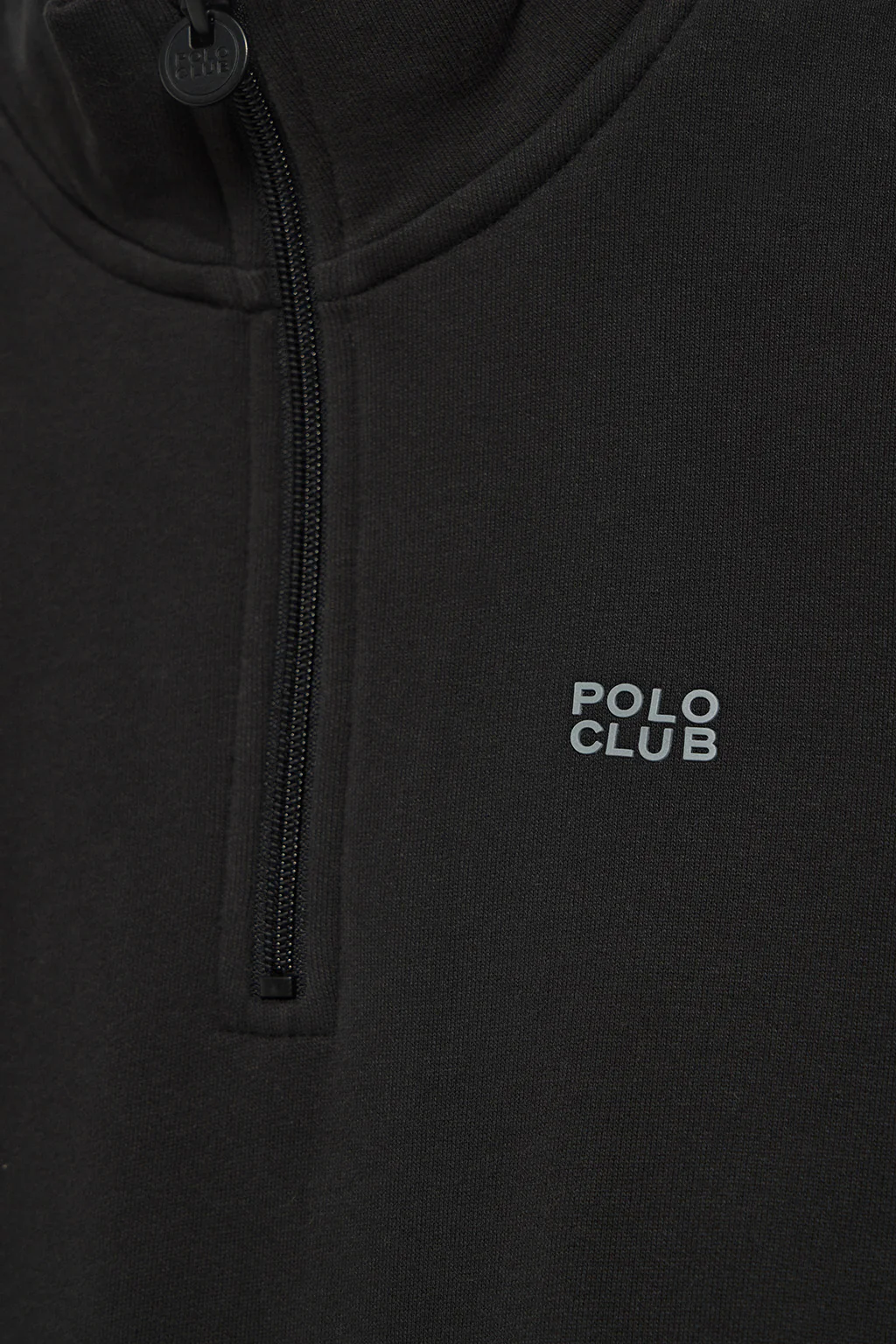 Sudadera de media cremallera negra con logo engomado Polo Club - Image 8