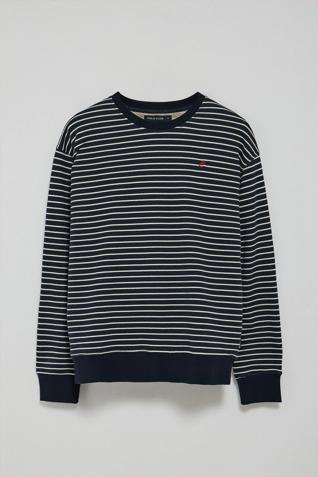 Sudadera Captain azul marino de rayas con monograma bordado - Image 7