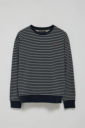 Sudadera Captain azul marino de rayas con monograma bordado - Image 9