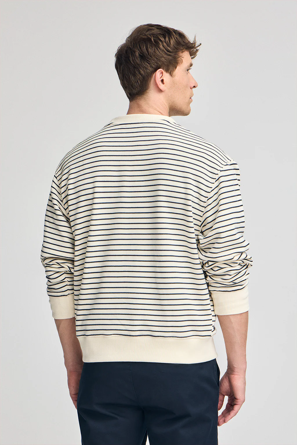 Sudadera Captain color crudo de rayas con monograma bordado - Image 5