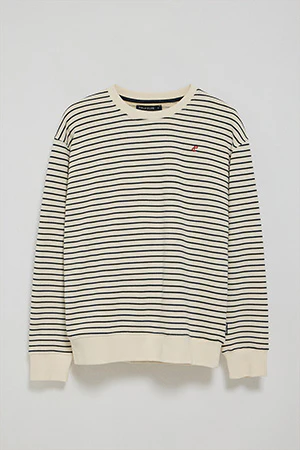 Sudadera Captain color crudo de rayas con monograma bordado - Image 9