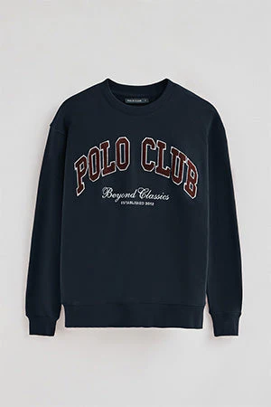 Sudadera azul marino de corte holgado Established 2012 Polo Club - Image 10