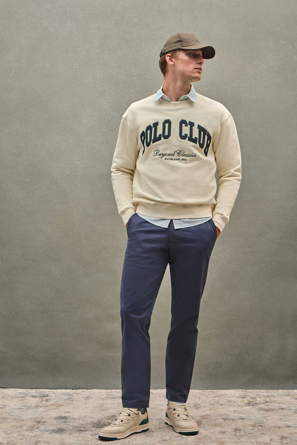 Sudadera color crudo de corte holgado Established 2012 Polo Club