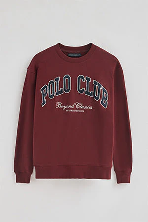 Sudadera granate de corte holgado Established 2012 Polo Club - Image 10