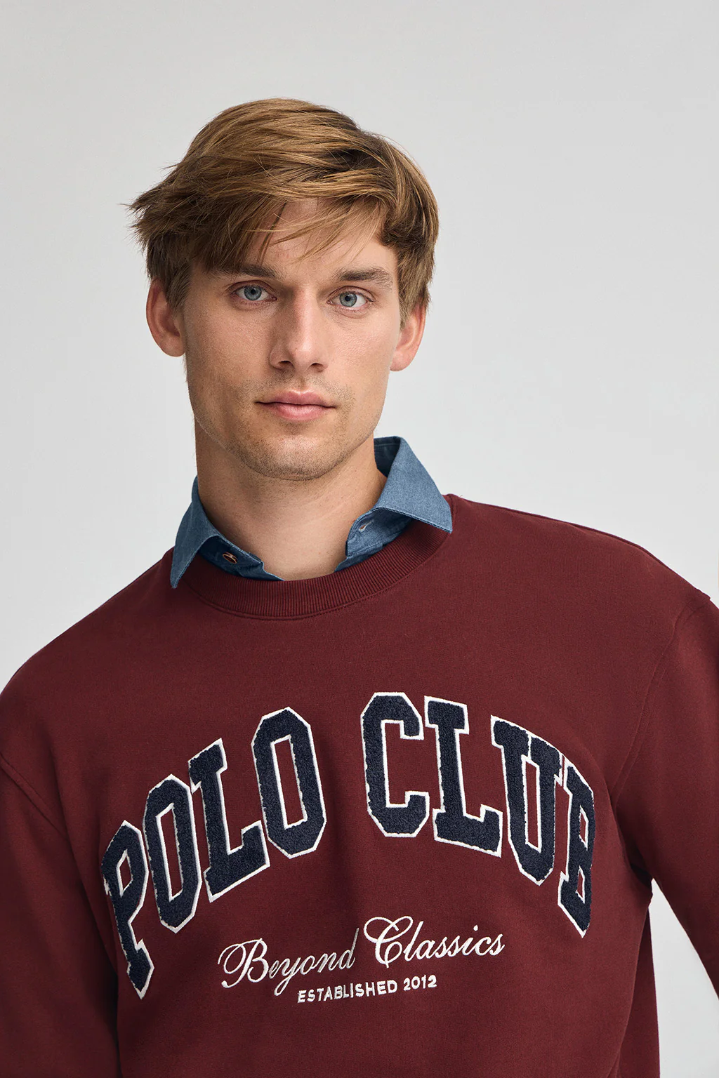 Sudadera granate de corte holgado Established 2012 Polo Club - Image 2