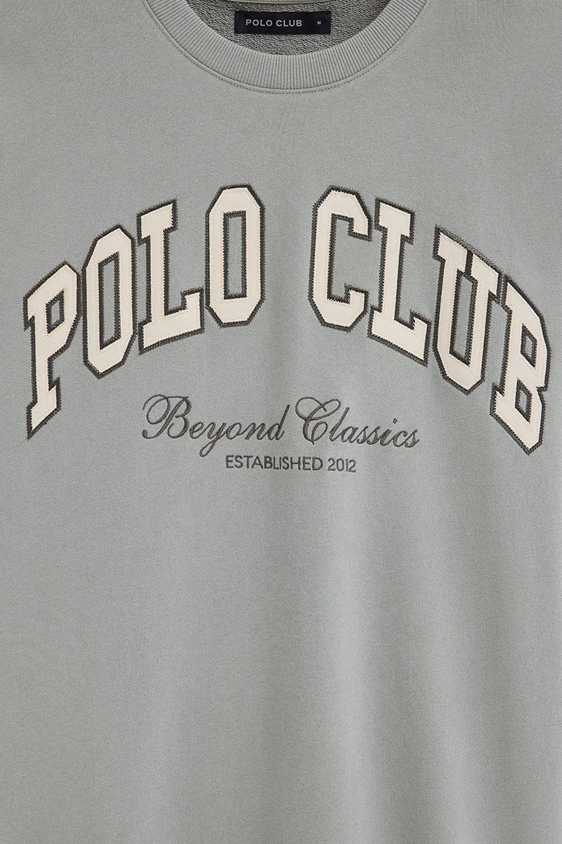 Sudadera gris de corte holgado con logo Polo Club - Image 8