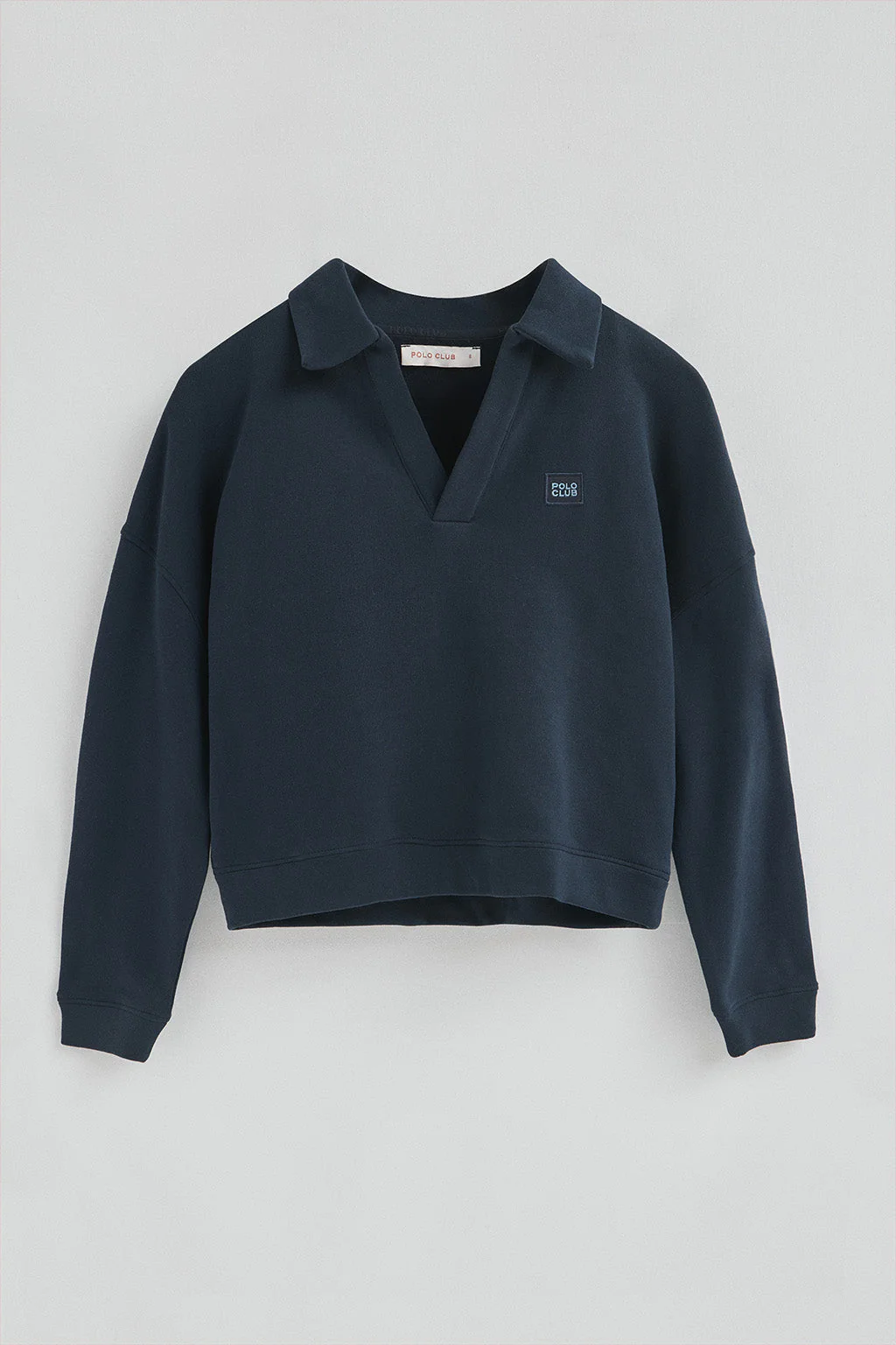 Sudadera azul marino con cuello de polo y logo Polo Club - Image 8