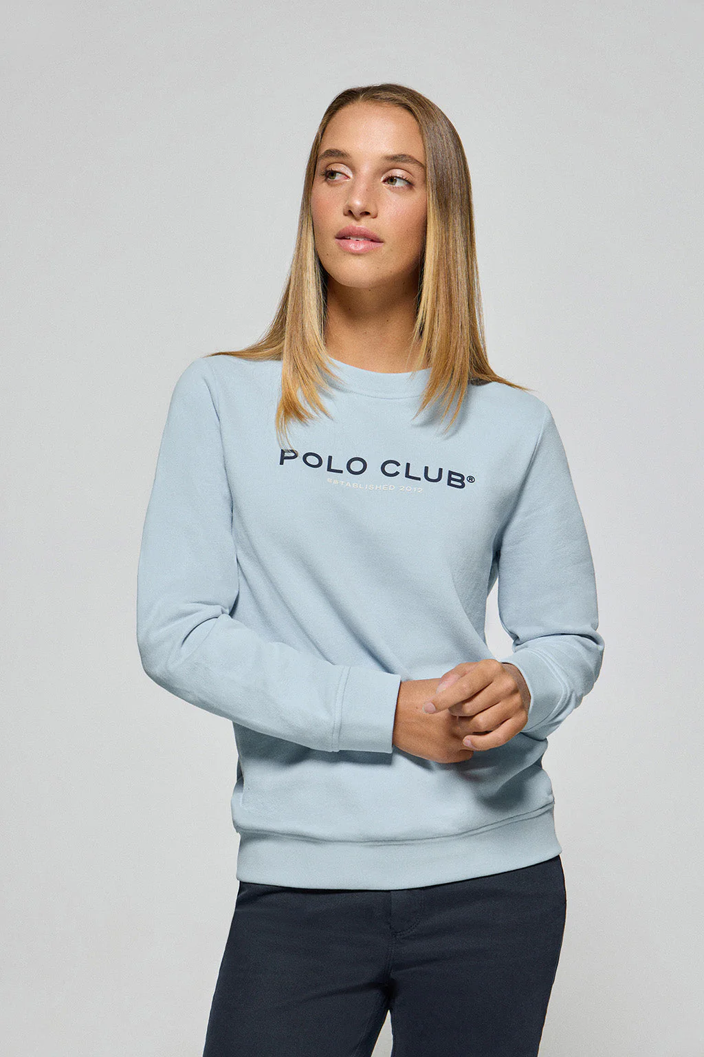 Sudadera azul bebé slim con logotipo Polo Club - Image 2