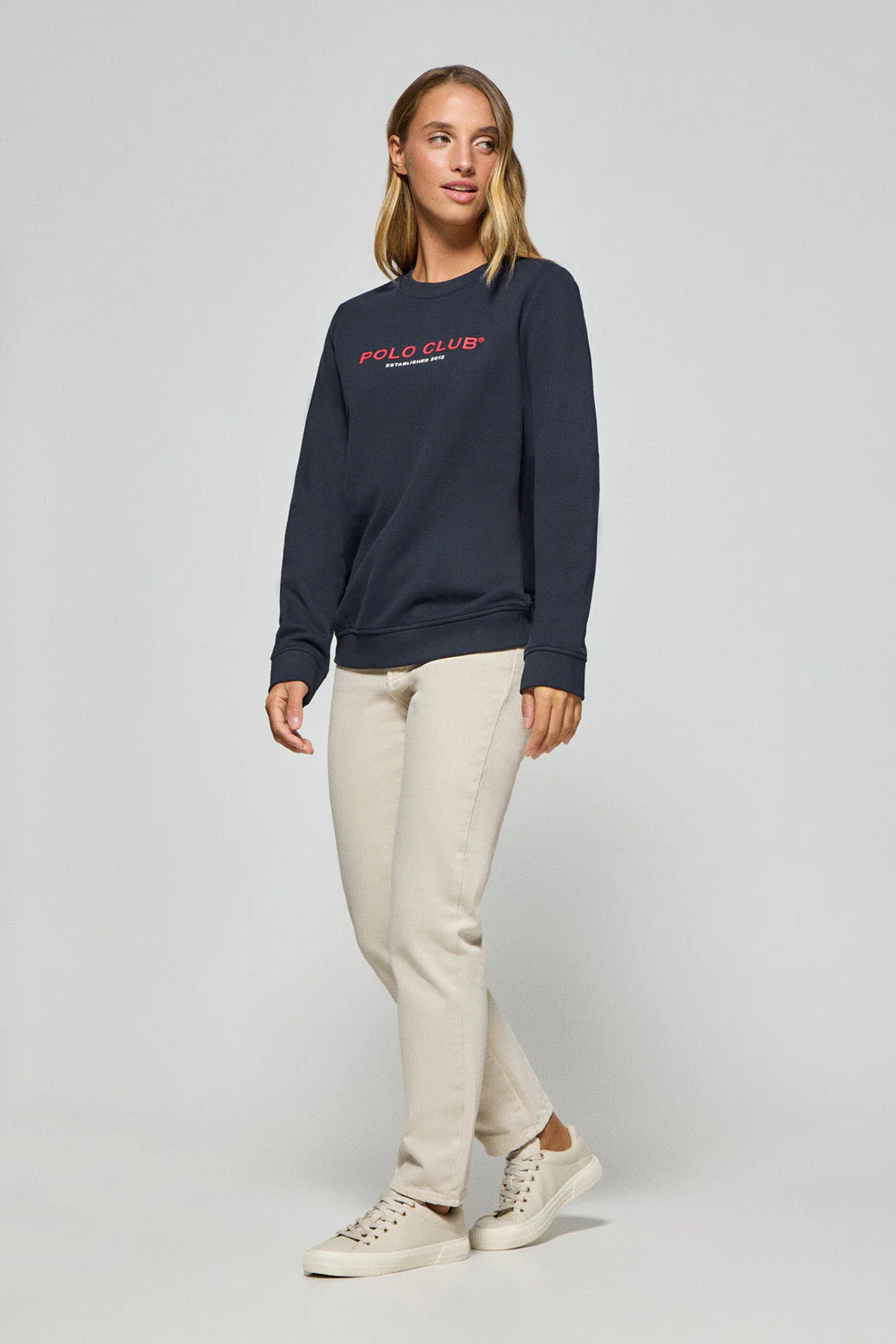 Sudadera azul marino slim con logotipo Polo Club - Image 3