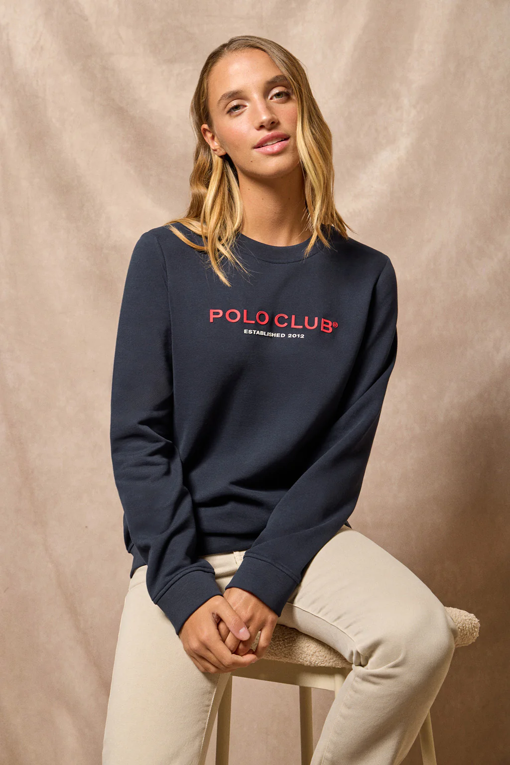 Sudadera azul marino slim con logotipo Polo Club - Image 4