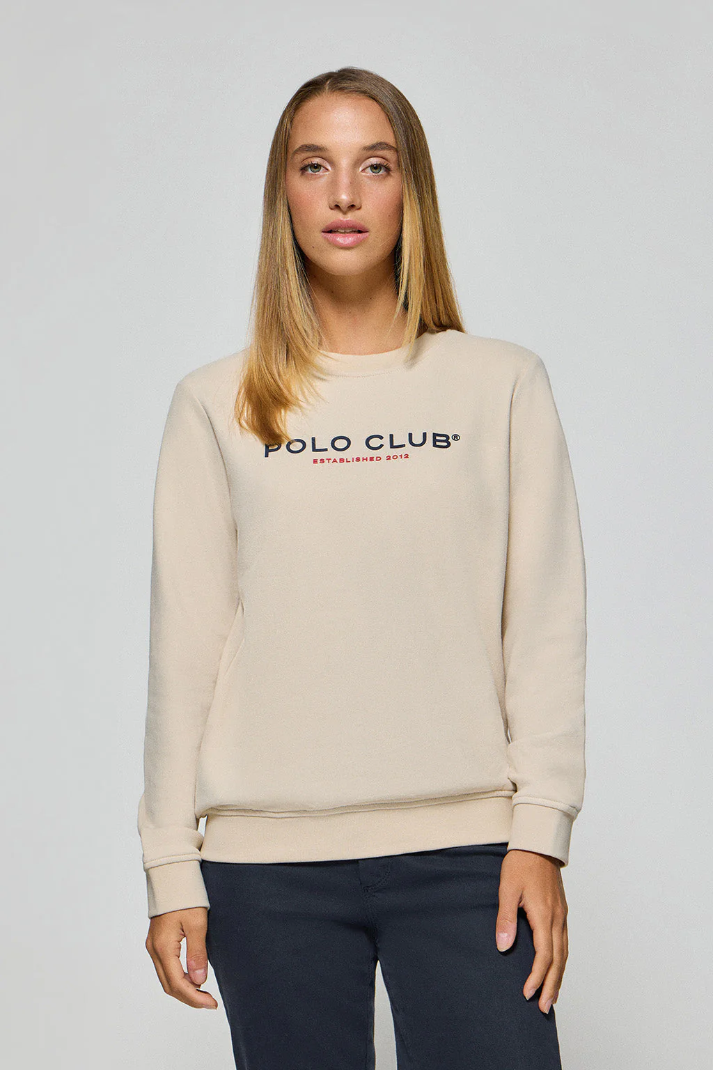 Sudadera beige slim con logotipo Polo Club - Image 2