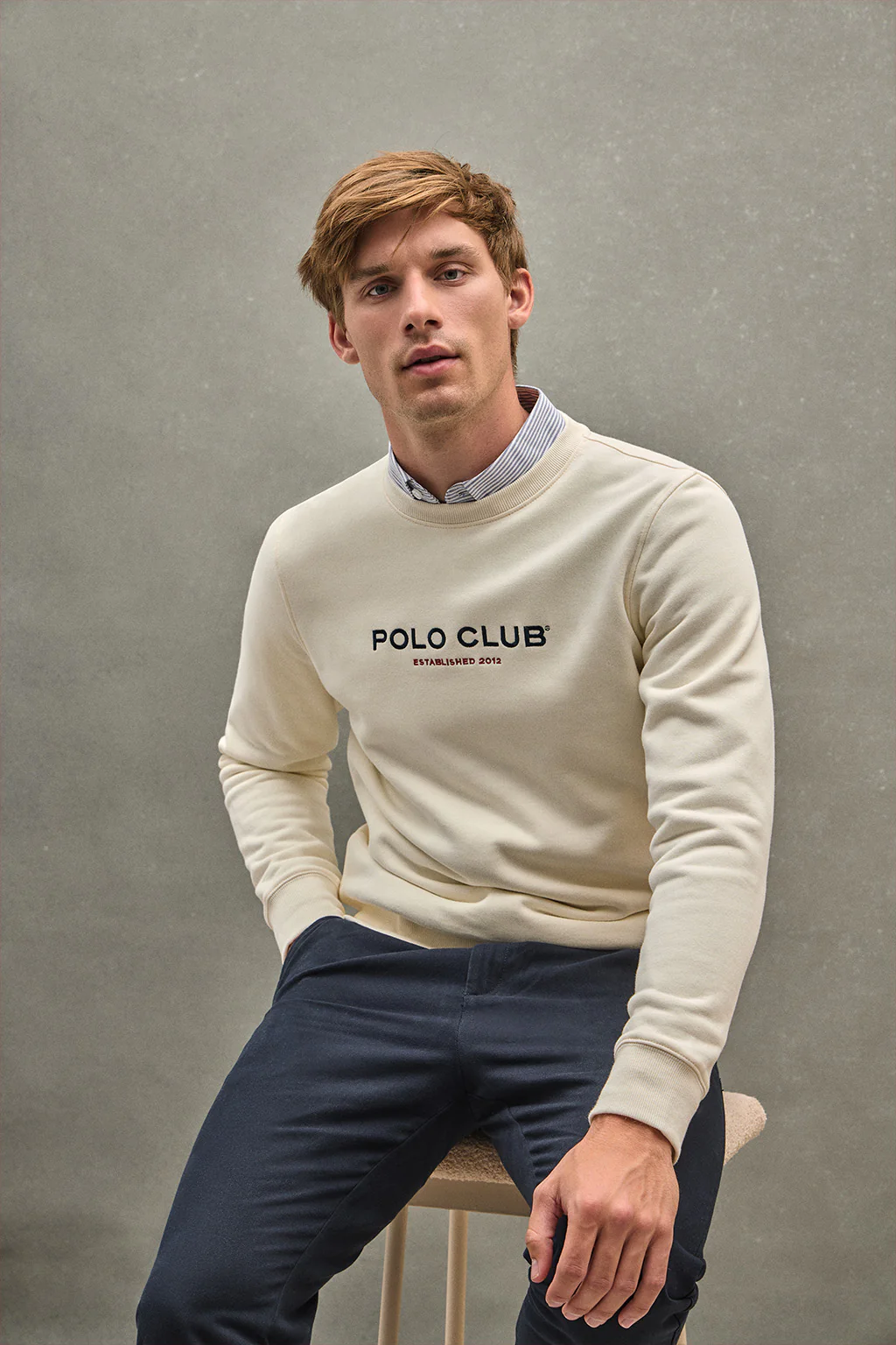 Sudadera color crudo de corte relajado Established 2012 Polo Club