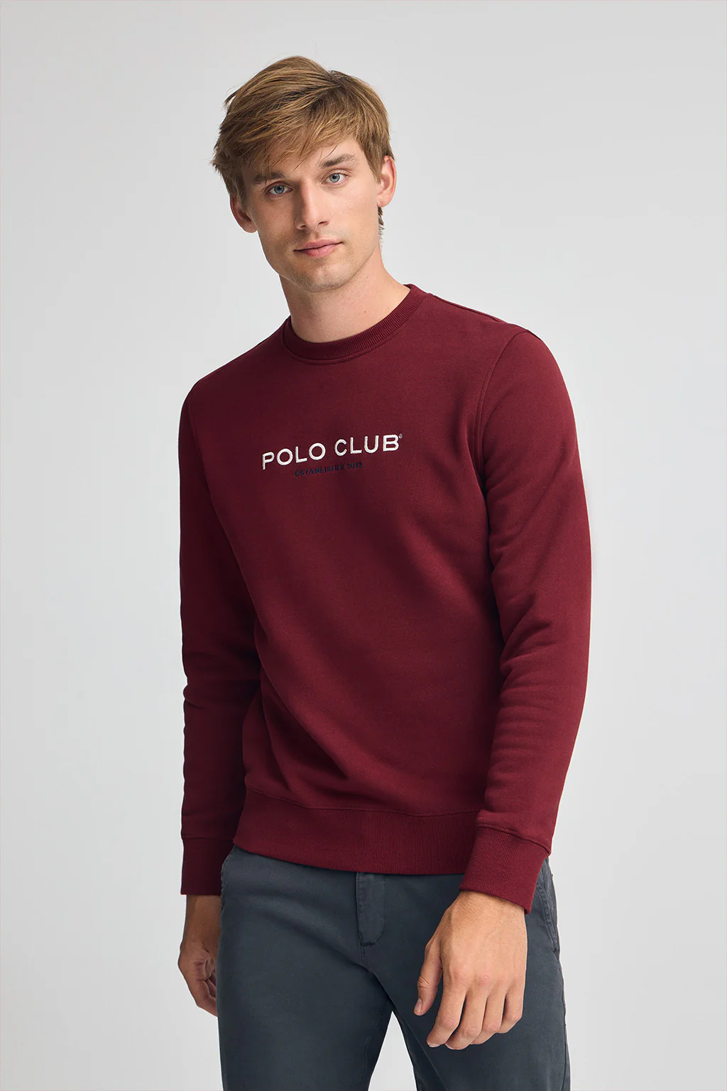 Sudadera granate de corte relajado Established 2012 Polo Club - Image 3