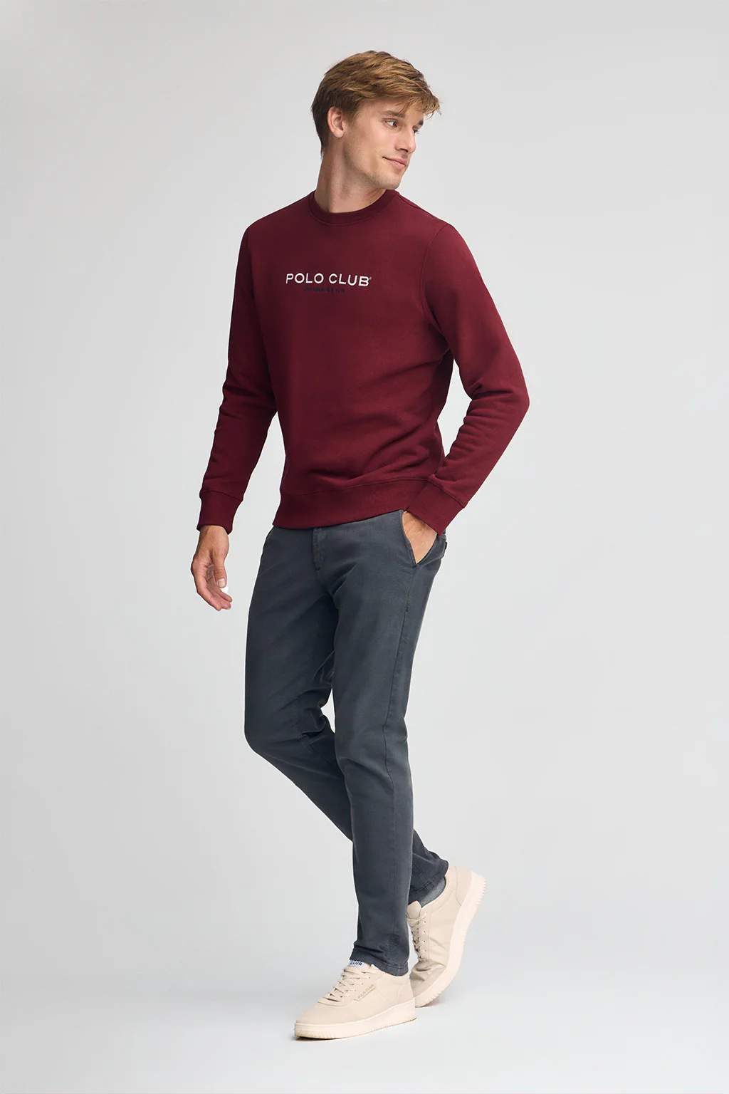 Sudadera granate de corte relajado Established 2012 Polo Club - Image 4