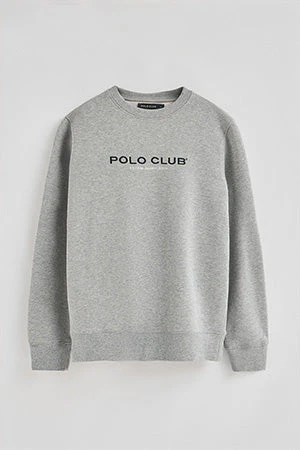 Sudadera gris vigoré de corte relajado Established 2012 Polo Club - Image 9