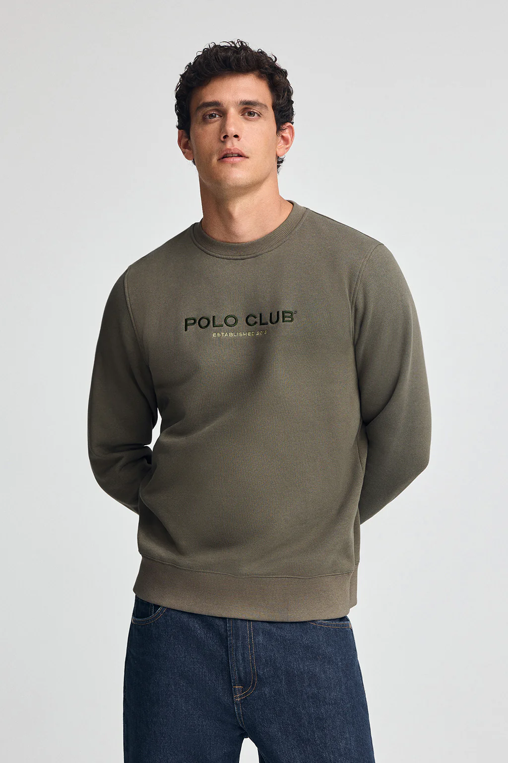 Sudadera verde militar de corte relajado Established 2012 Polo Club
