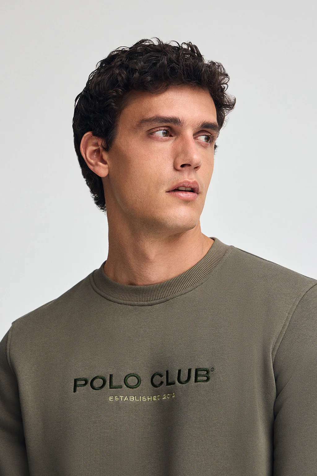Sudadera verde militar de corte relajado Established 2012 Polo Club - Image 2