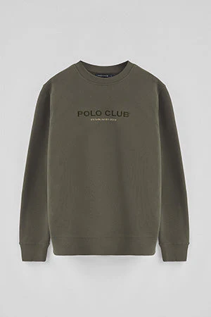 Sudadera verde militar de corte relajado Established 2012 Polo Club - Image 9