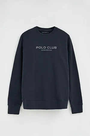 Sudadera azul marino de corte relajado con bordado Established 2012 Polo Club - Image 10