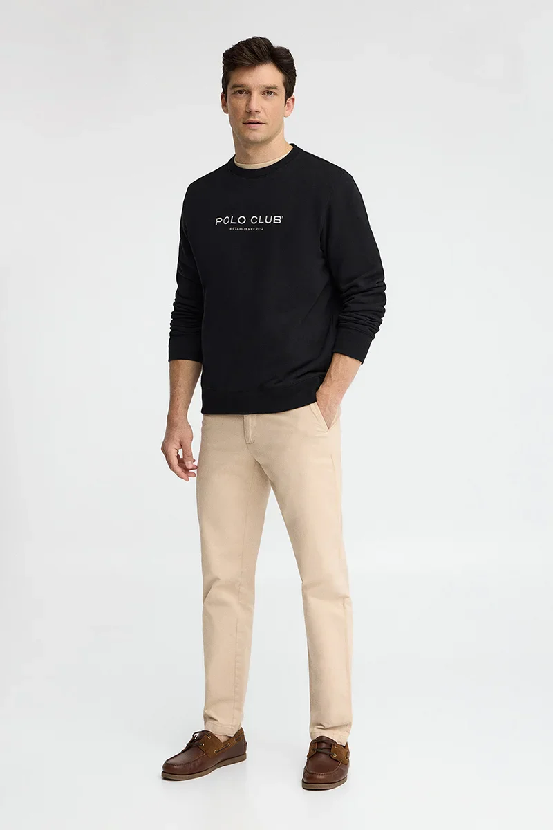 Sudadera negra de corte relajado con bordado Established 2012 Polo Club - Image 4