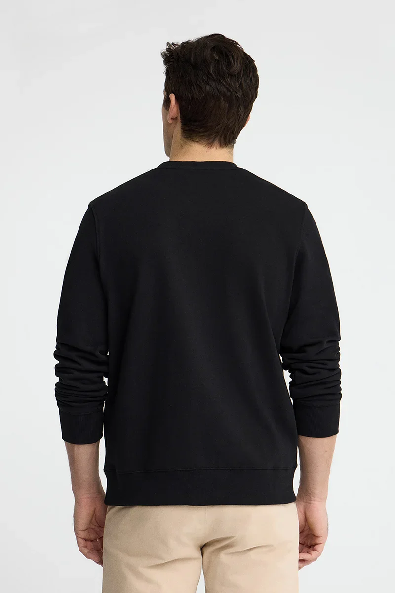 Sudadera negra de corte relajado con bordado Established 2012 Polo Club - Image 5