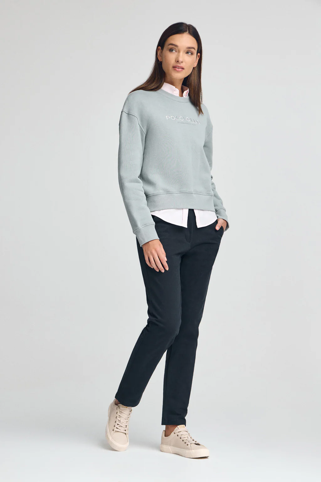 Sudadera gris azulado de corte boxy Established 2012 Polo Club - Image 4