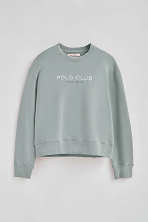 Sudadera gris azulado de corte boxy Established 2012 Polo Club - Image 9