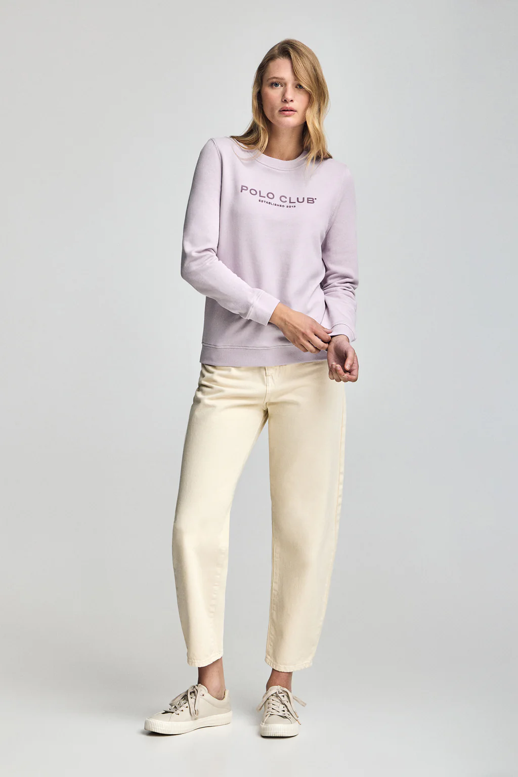 Sudadera lavanda y logo engomado Polo Club - Image 3
