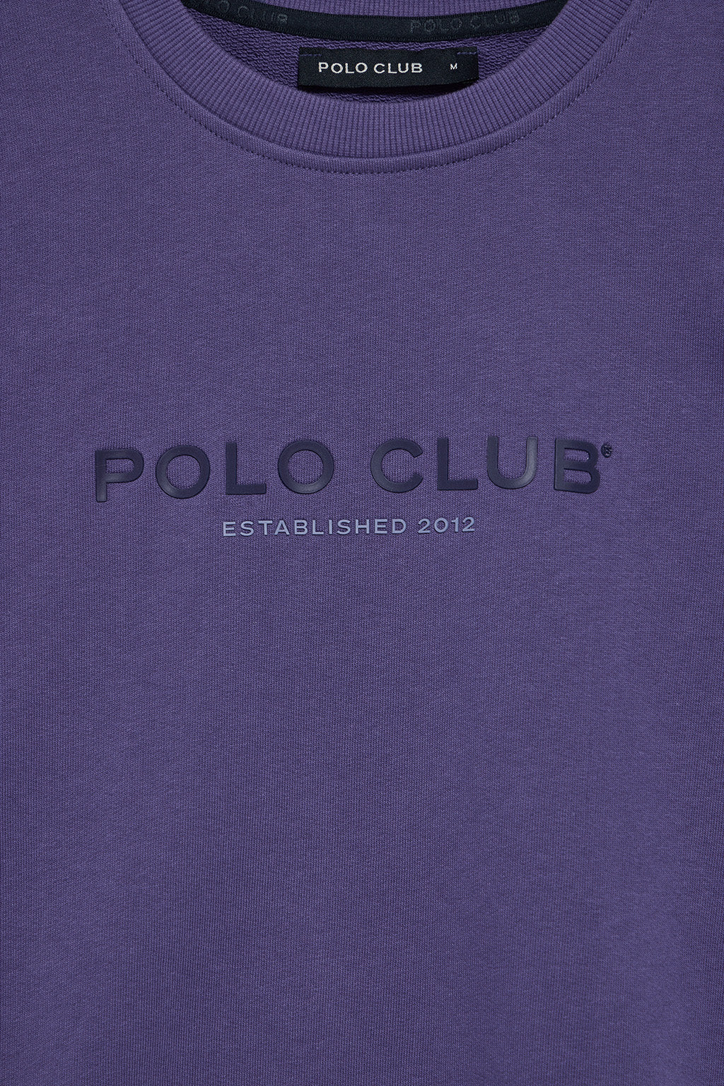 Sudadera violeta azulado regular de cuello redondo y print engomado - Image 7