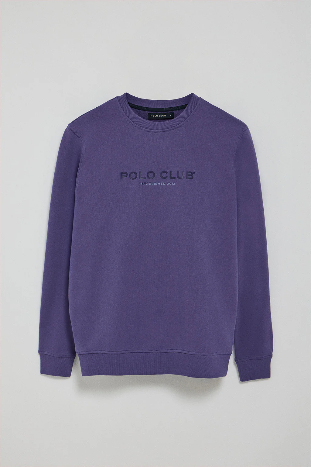 Sudadera violeta azulado regular de cuello redondo y print engomado - Image 8