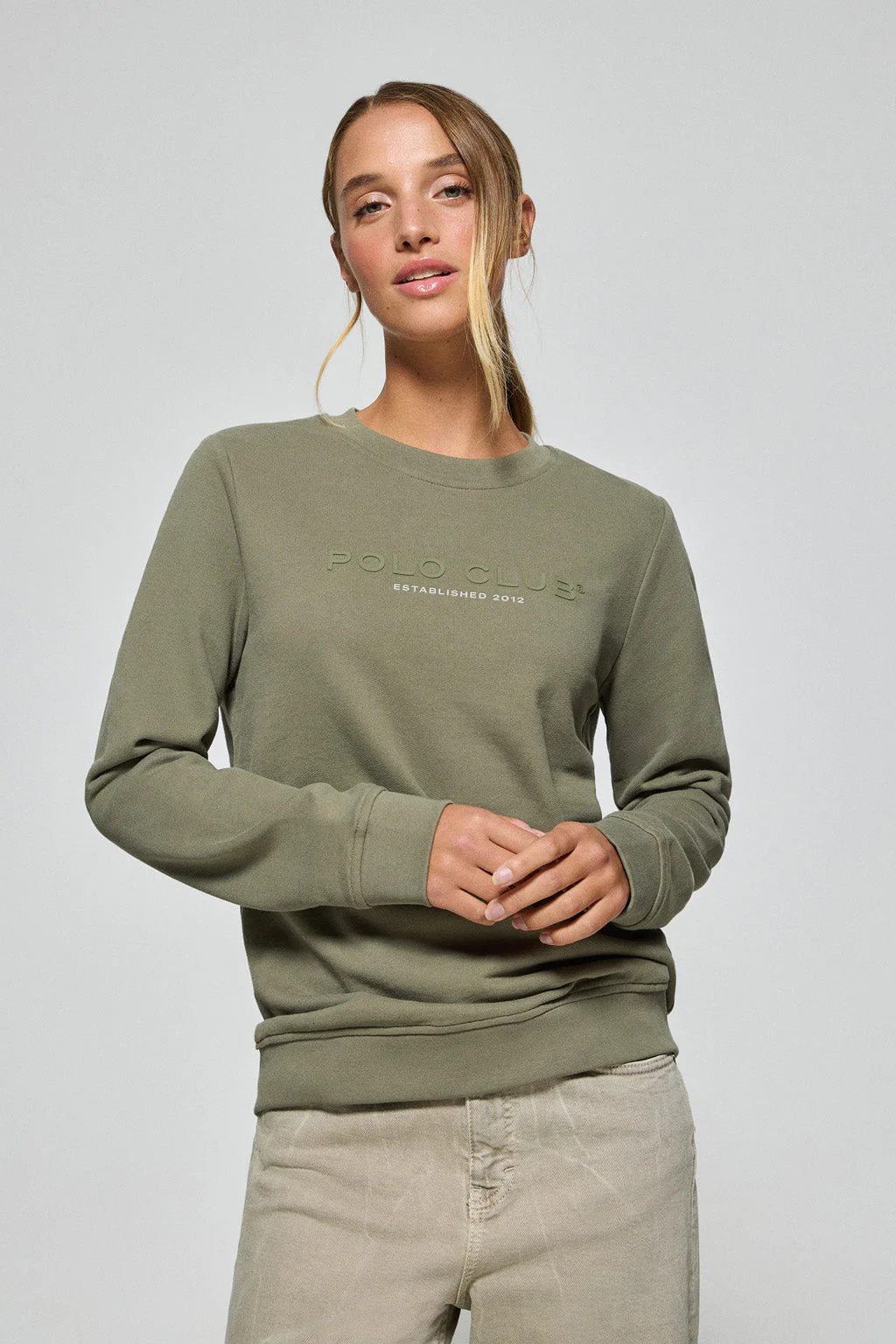 Sudadera verde militar slim con logotipo Polo Club - Image 2