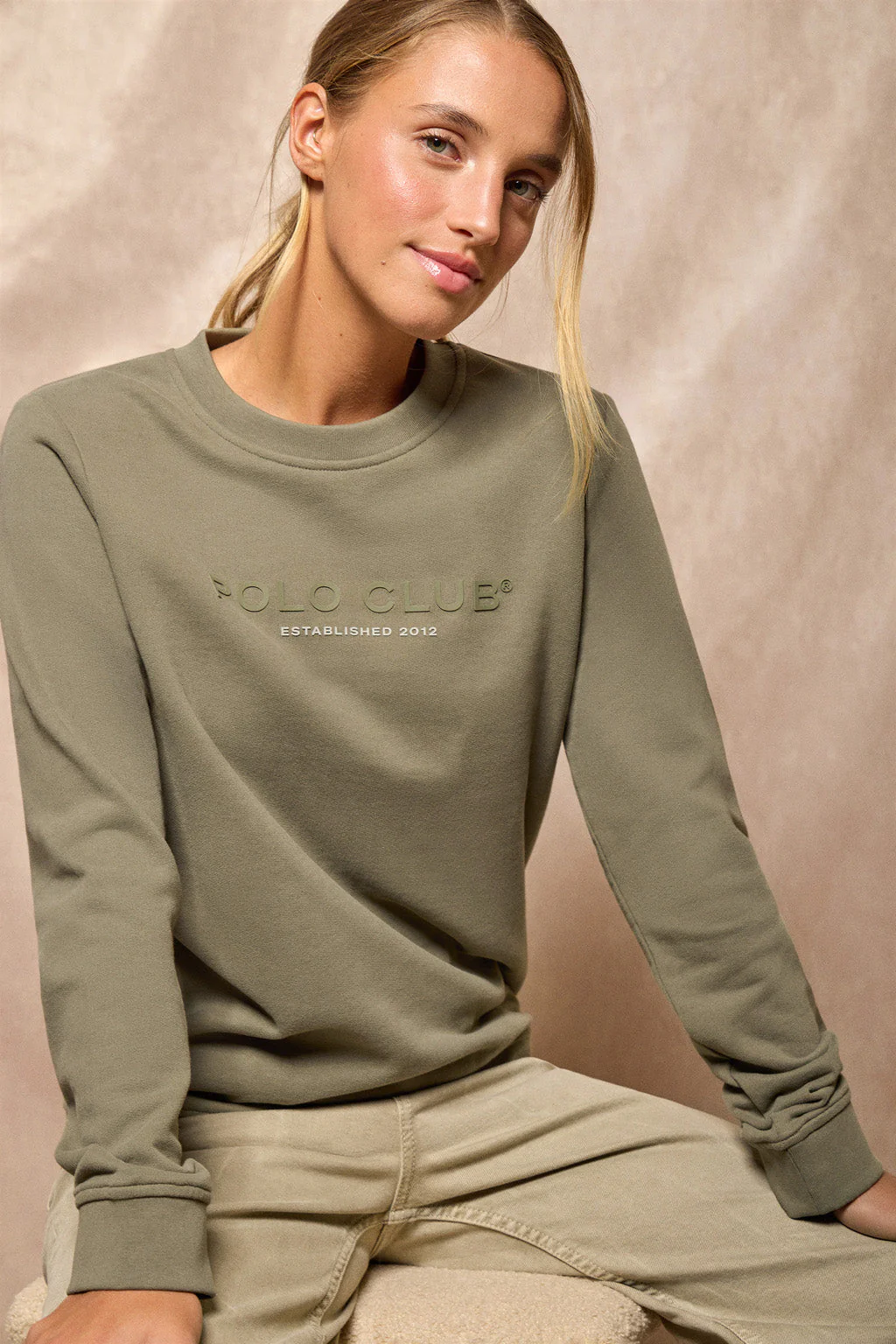 Sudadera verde militar slim con logotipo Polo Club - Image 3