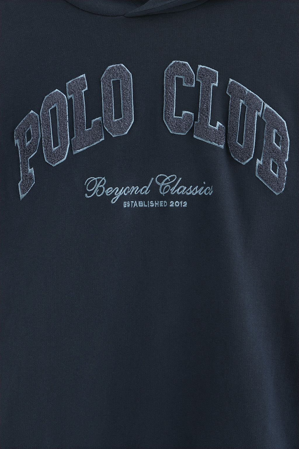 Sudadera azul marino con capucha y logo Established 2012 Polo Club - Image 7