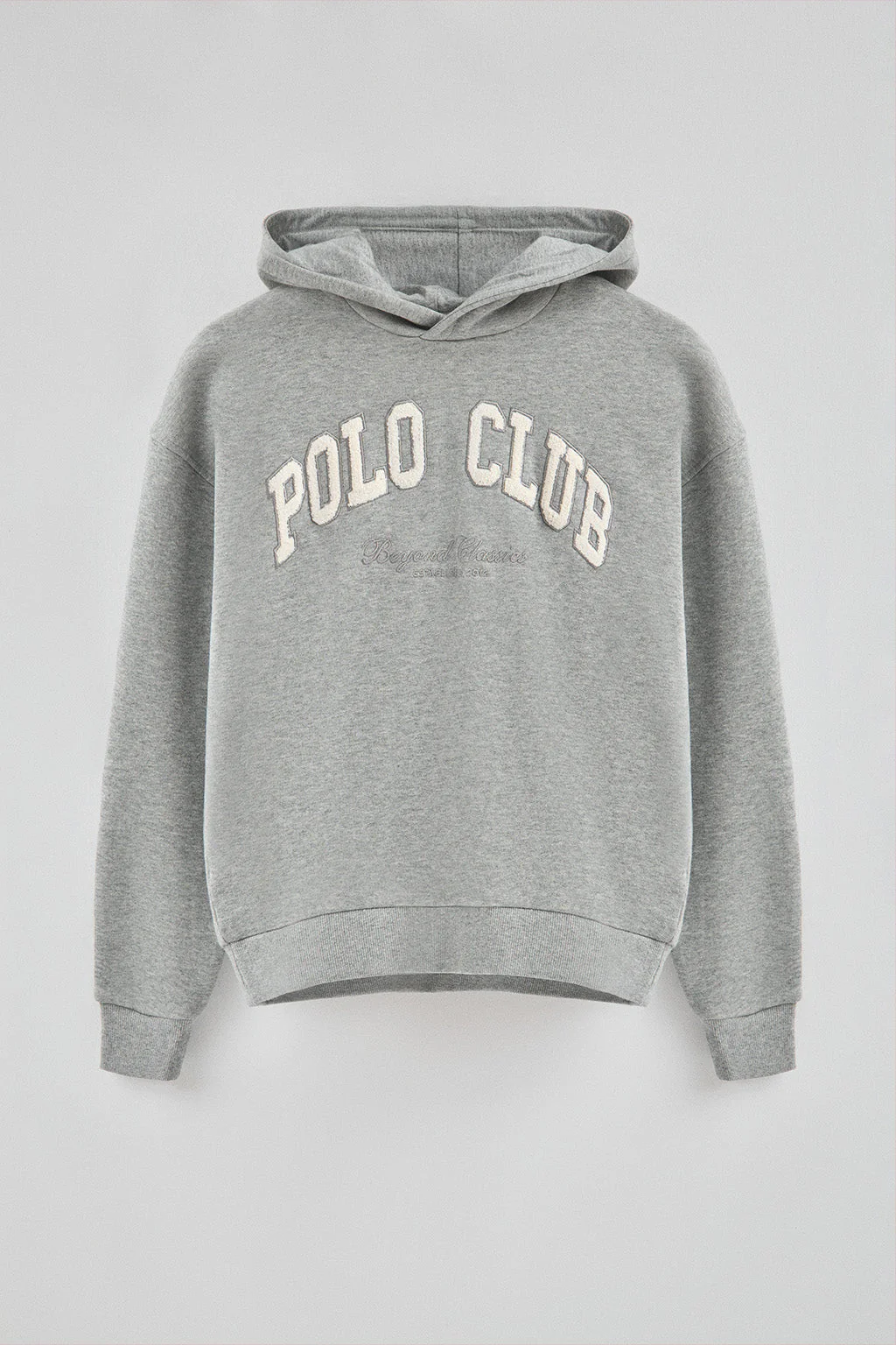 Sudadera gris vigoré con capucha y logo Established 2012 Polo Club - Image 6