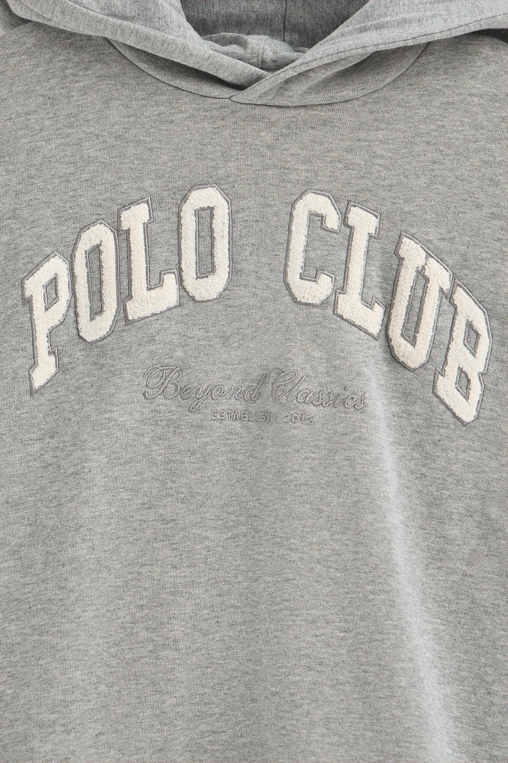 Sudadera gris vigoré con capucha y logo Established 2012 Polo Club - Image 7